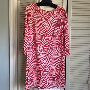 Bo & Nic spring dress -medium- zebra print-orange and white